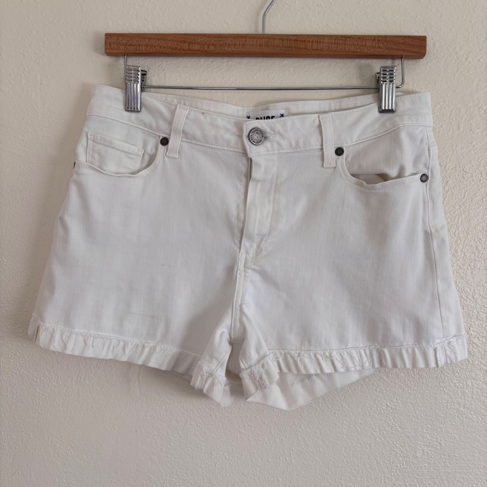 Paige white jimmy jimmy shorts rolled hem cuffed size 28 optic white cotton